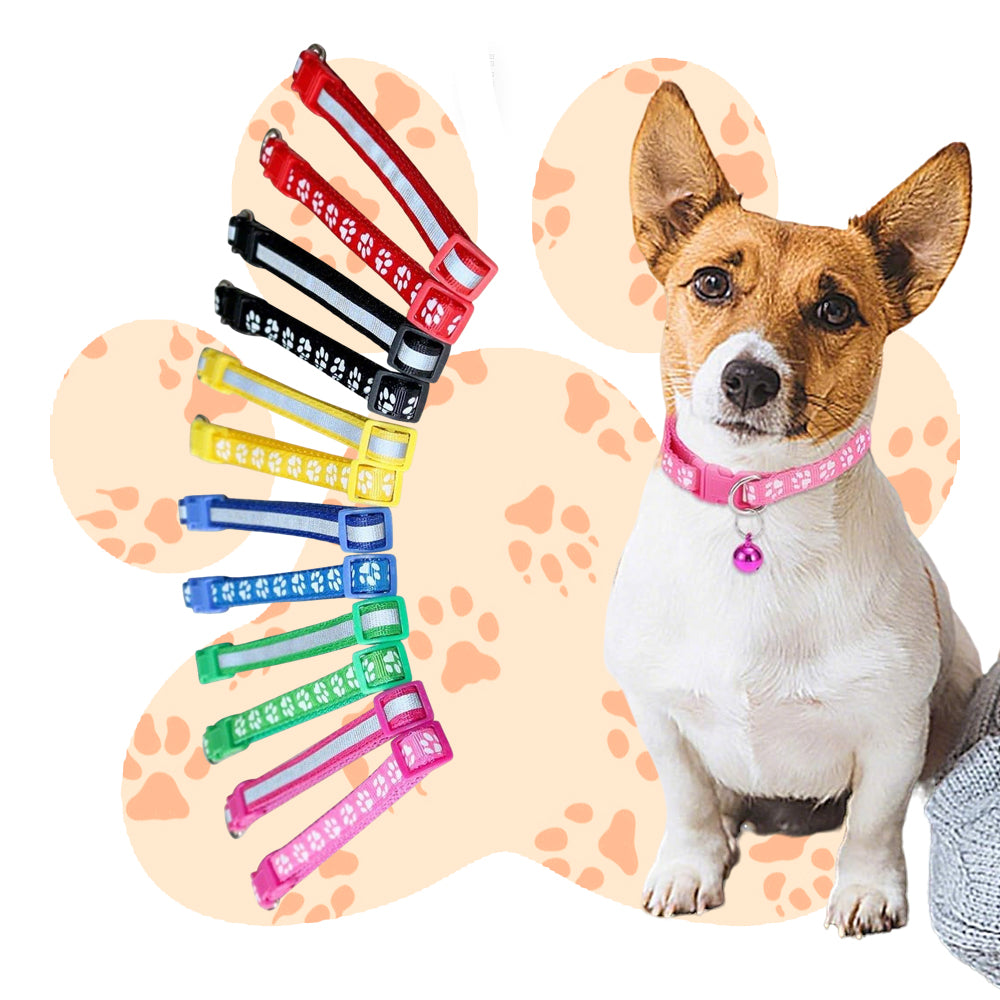 Only 19.2USD for 12pcs!Wholesale Cost - effective Pet Collars with Unique Paw Print Designs
