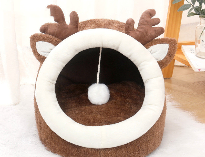 Warm Winter Pet Beds: Optional Deer/Cat/Dog Shapes
