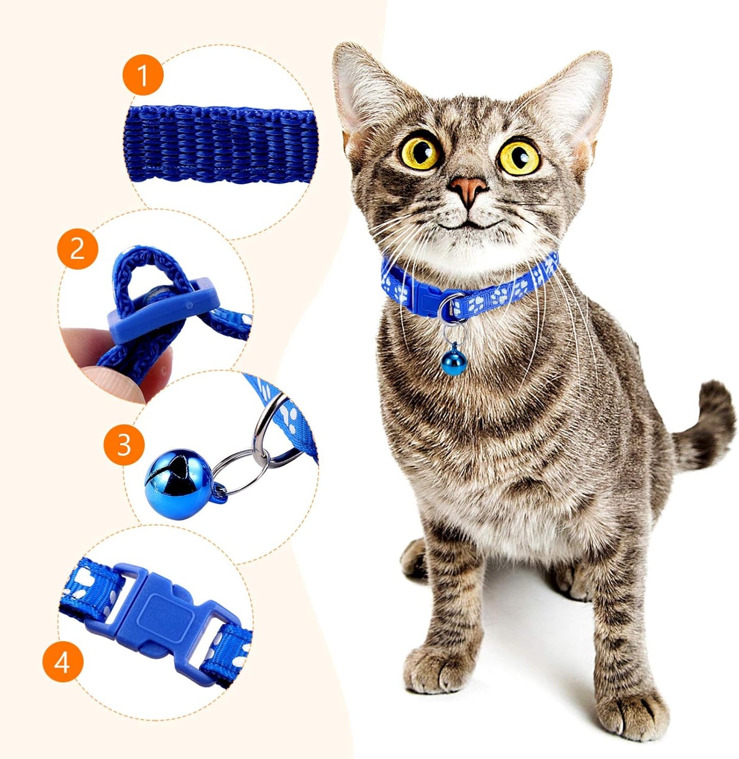 Only 25.32USD for 12pcs!Wholesale Lovely Pet Collars with Paw Prints and Bells, High Cost - performance