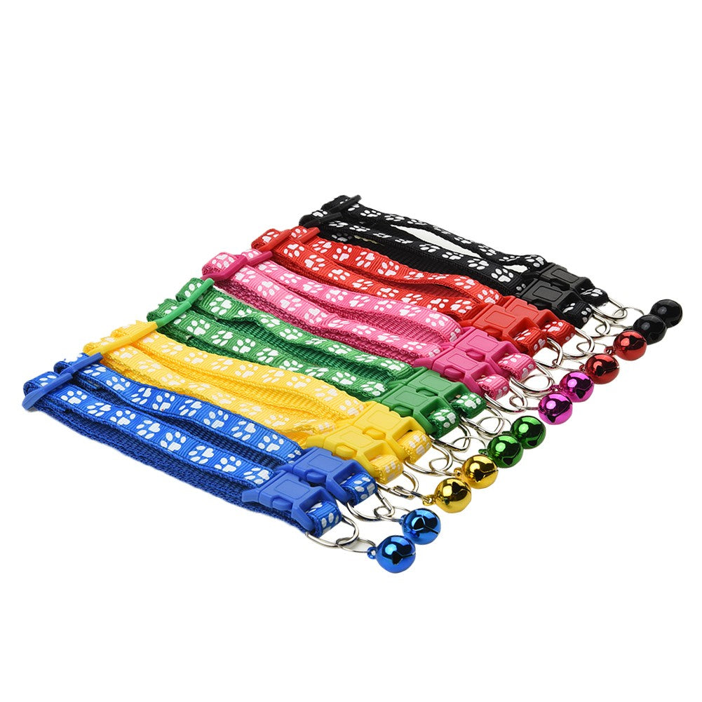 Only 19.2USD for 12pcs!Wholesale Cost - effective Pet Collars with Unique Paw Print Designs