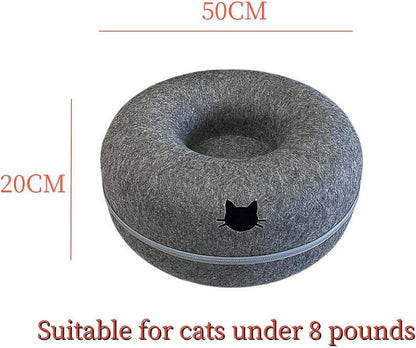 New Wholesale: Felt Pet Bed with Dual Functionality - Cave and Platform, Featuring Zippered Assembly for Pet Comfort and Owner Convenience