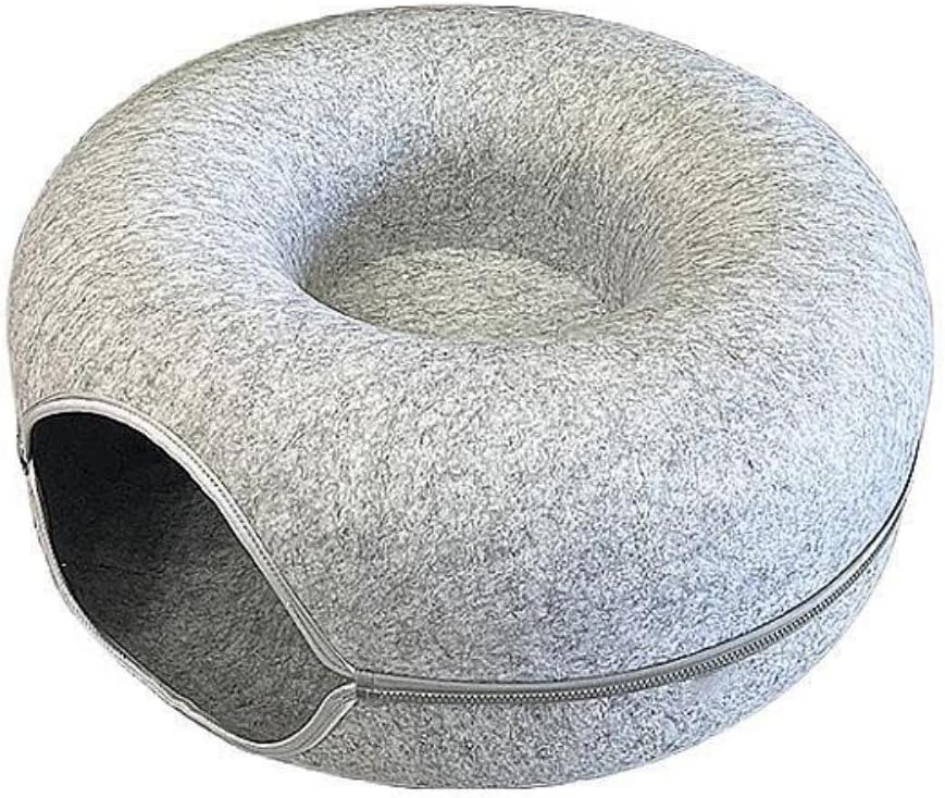 New Wholesale: Felt Pet Bed with Dual Functionality - Cave and Platform, Featuring Zippered Assembly for Pet Comfort and Owner Convenience