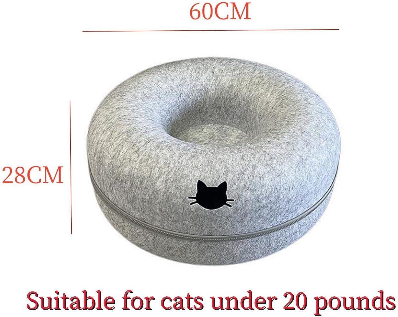 New Wholesale: Felt Pet Bed with Dual Functionality - Cave and Platform, Featuring Zippered Assembly for Pet Comfort and Owner Convenience