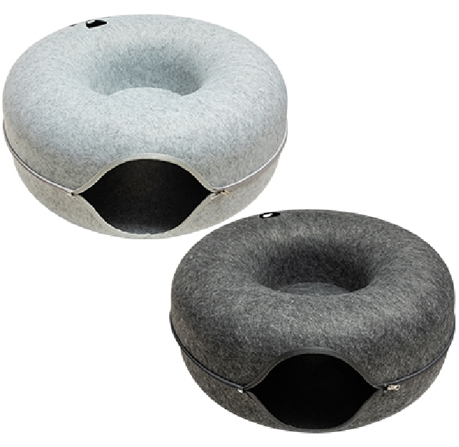 New Wholesale: Felt Pet Bed with Dual Functionality - Cave and Platform, Featuring Zippered Assembly for Pet Comfort and Owner Convenience