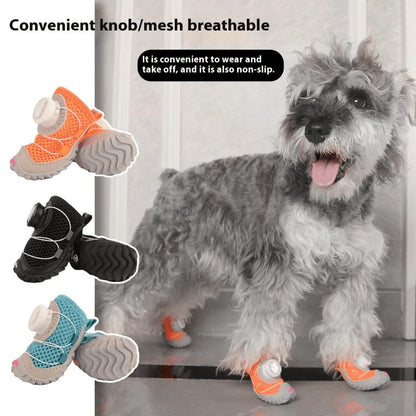 4 pack New wholesale pet shoes: unique knob lacing and non-slip design, intimate choice for pets