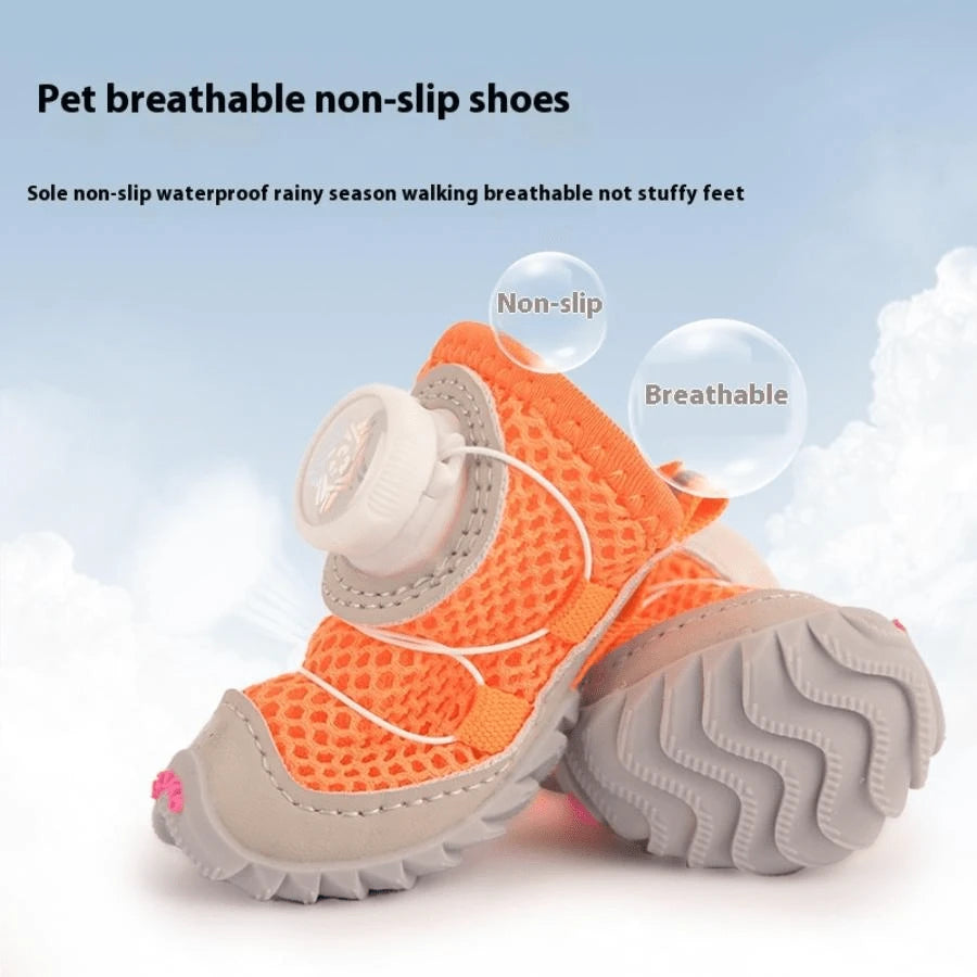 4 pack New wholesale pet shoes: unique knob lacing and non-slip design, intimate choice for pets