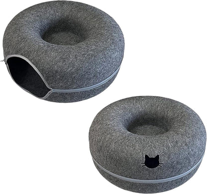 New Wholesale: Felt Pet Bed with Dual Functionality - Cave and Platform, Featuring Zippered Assembly for Pet Comfort and Owner Convenience