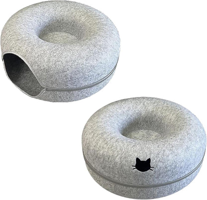 New Wholesale: Felt Pet Bed with Dual Functionality - Cave and Platform, Featuring Zippered Assembly for Pet Comfort and Owner Convenience